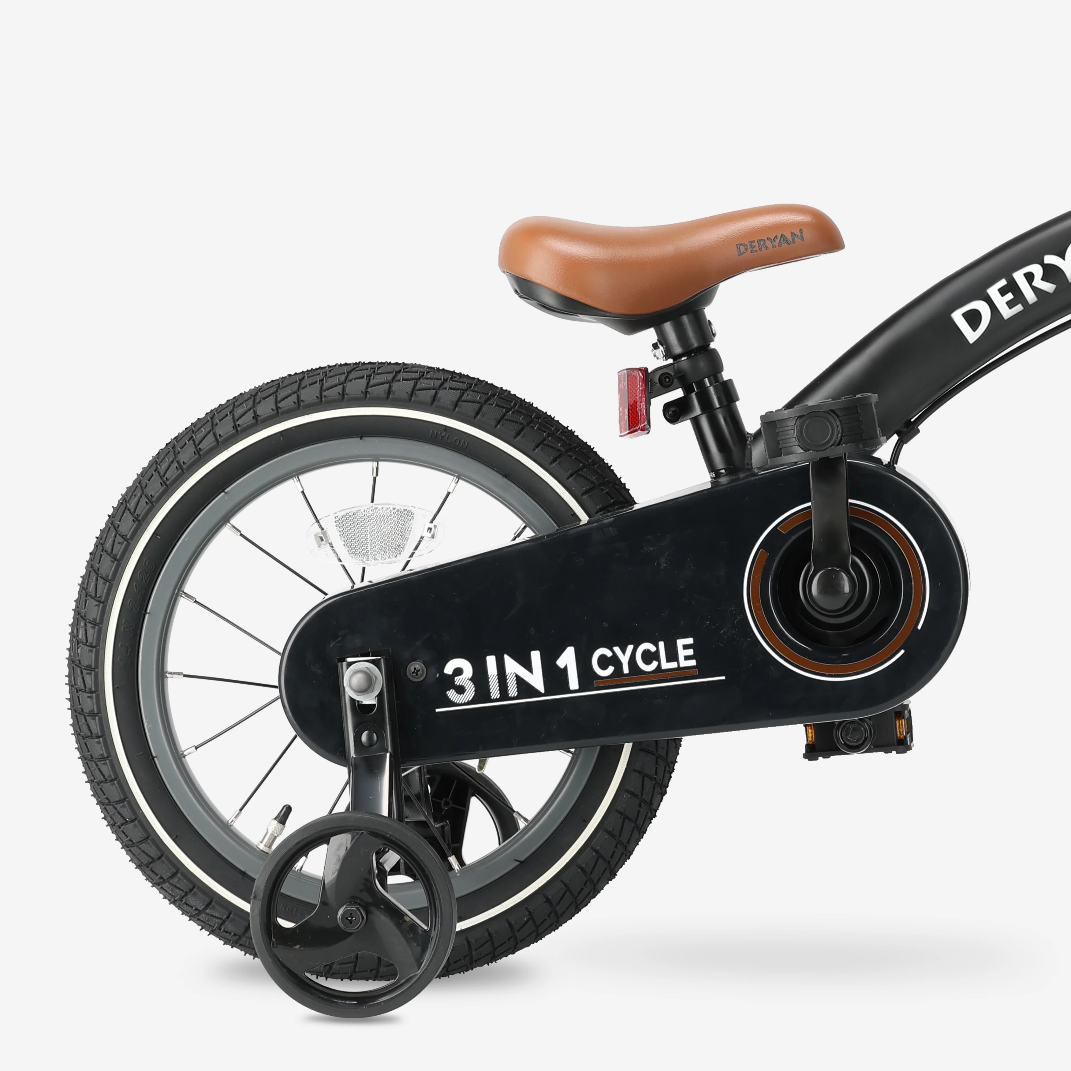 Bicicleta de lujo para niños 14 pulgadas - 3 en 1 - bicicleta de paseo Negro - Image 12