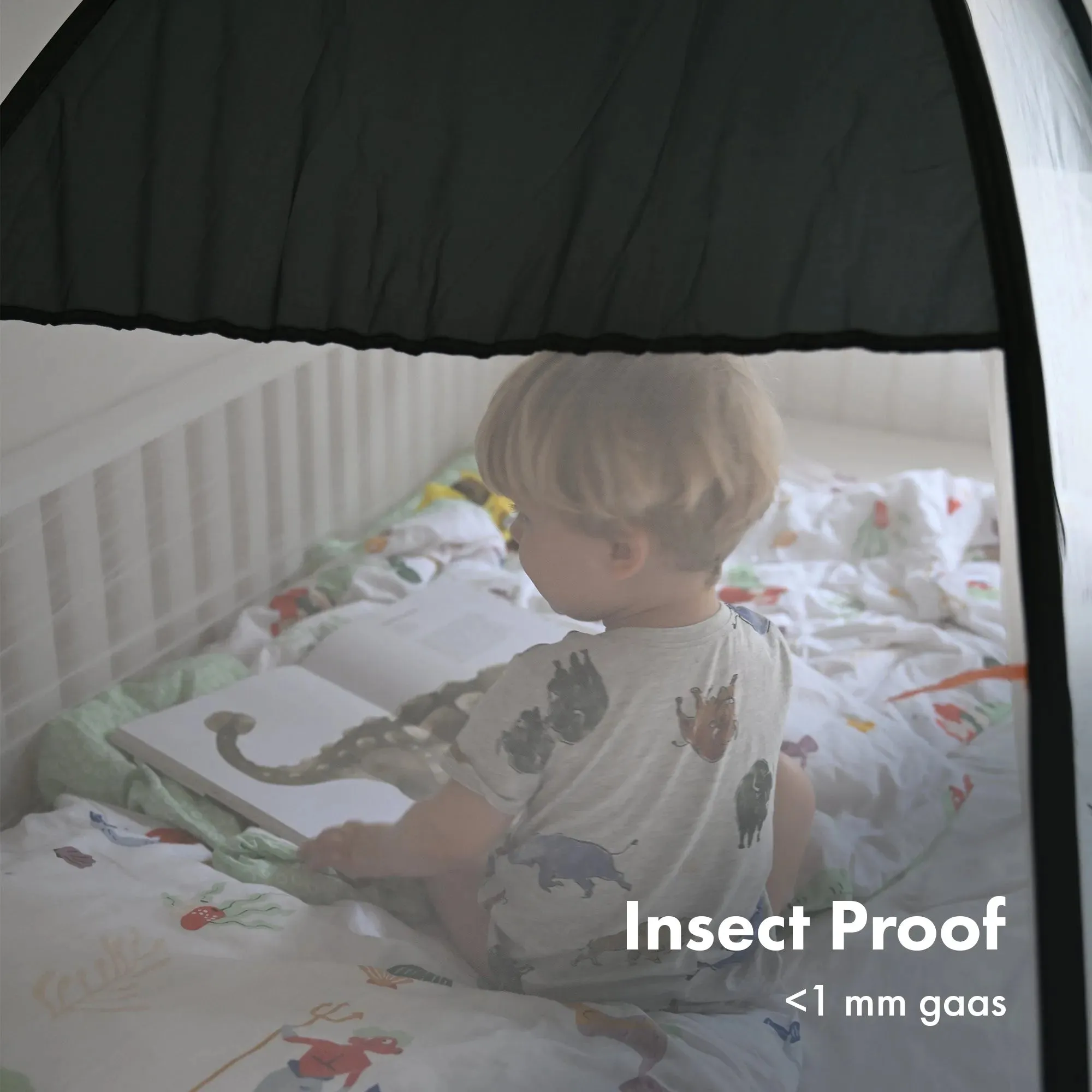 Tienda de cuna pop-up Gris 200x90 - Image 6