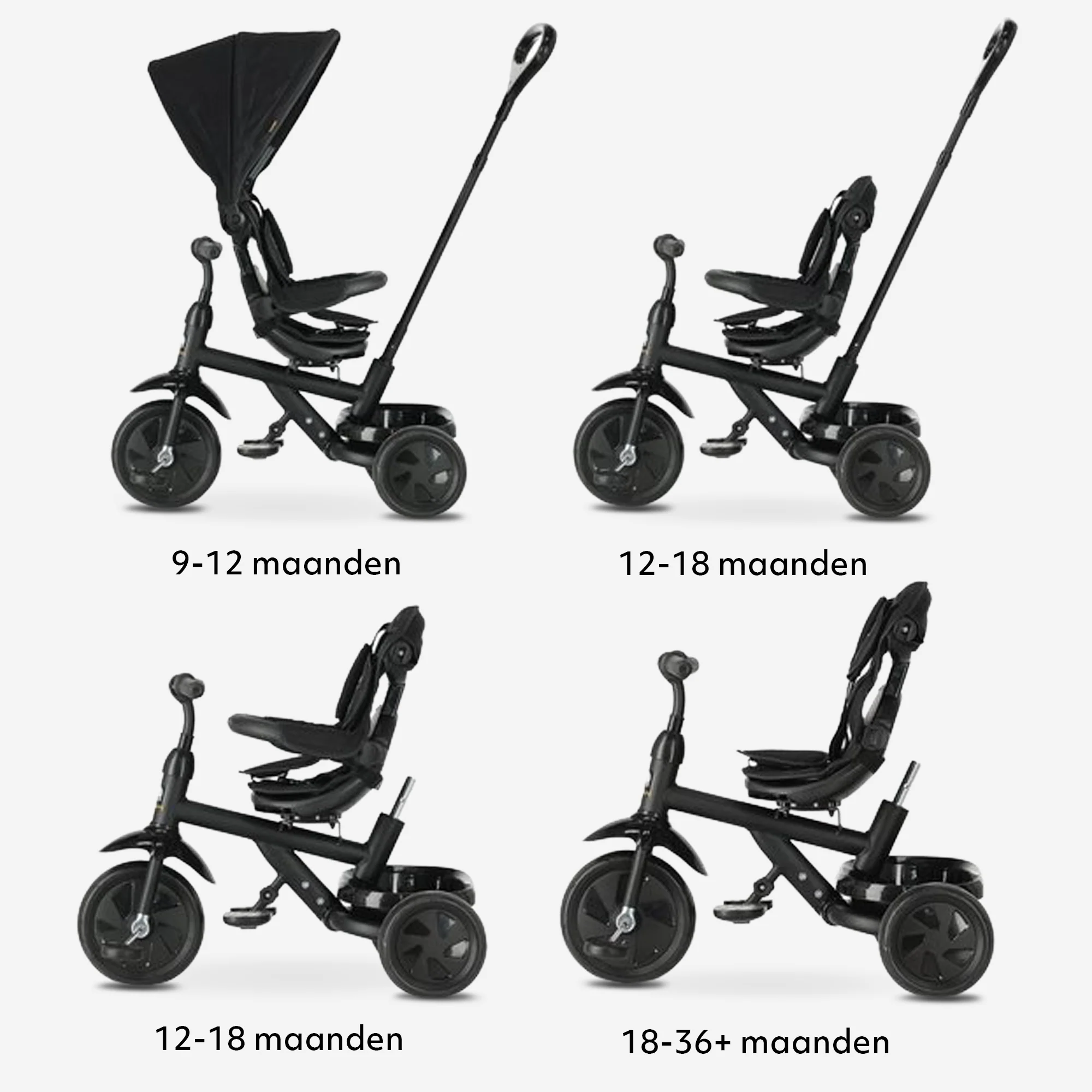 Triciclo Adventurer con barra de empuje Negro - Image 8