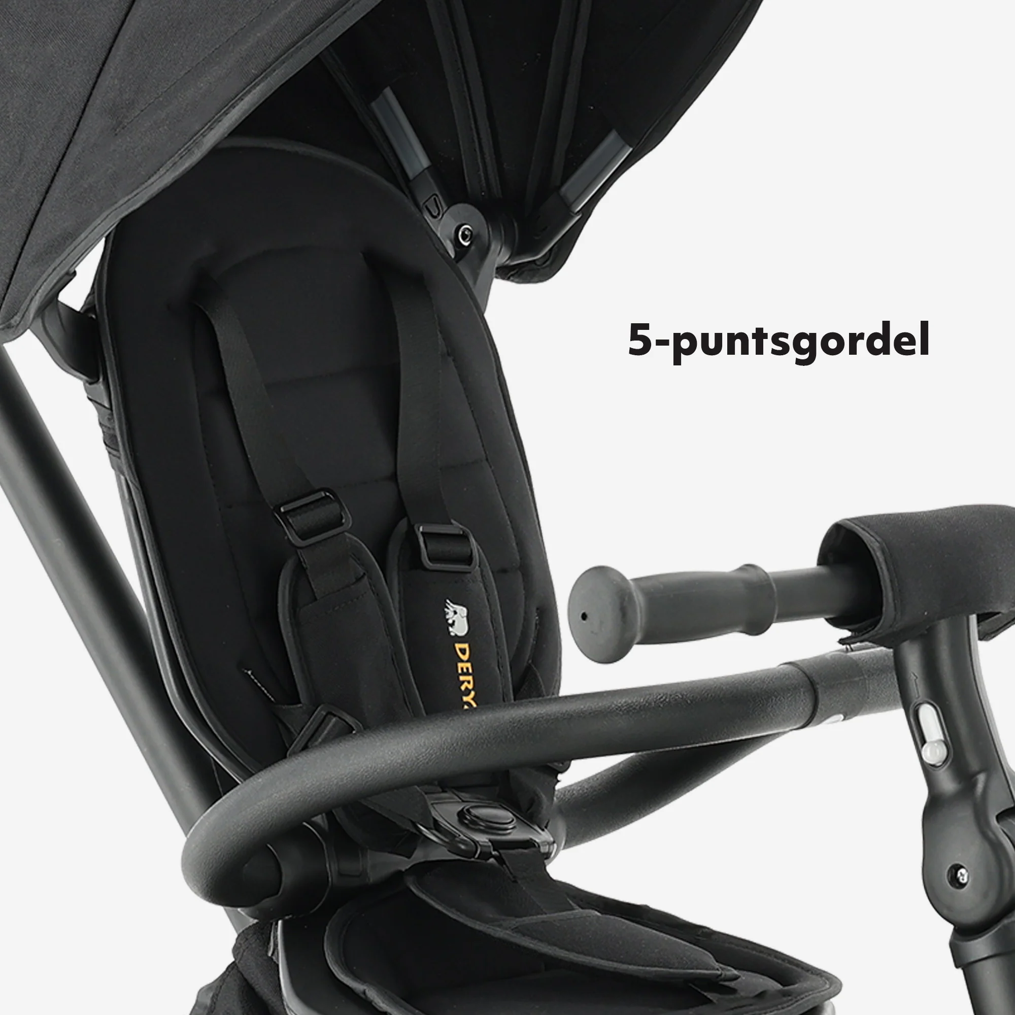 Explorer Luxe Triciclo con barra de empuje - Plegable con cesta negro - Image 5