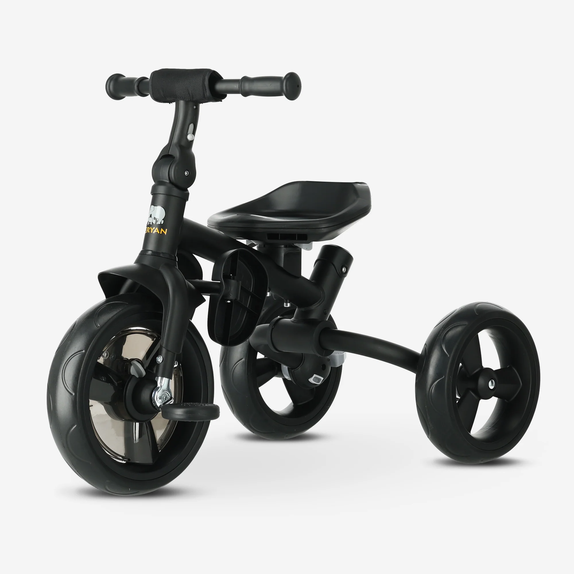 Explorer Luxe Triciclo con barra de empuje - Plegable con cesta negro - Image 9