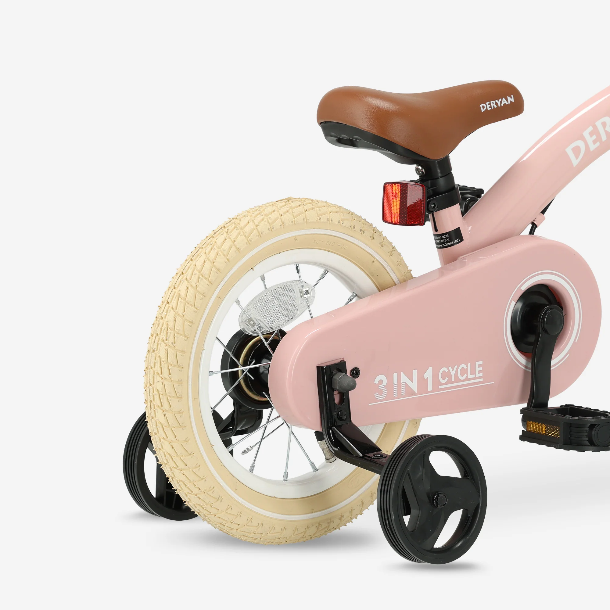 Bicicleta infantil de lujo 12 pulgadas - 3 en 1 - bicicleta de paseo Rosa - Image 10