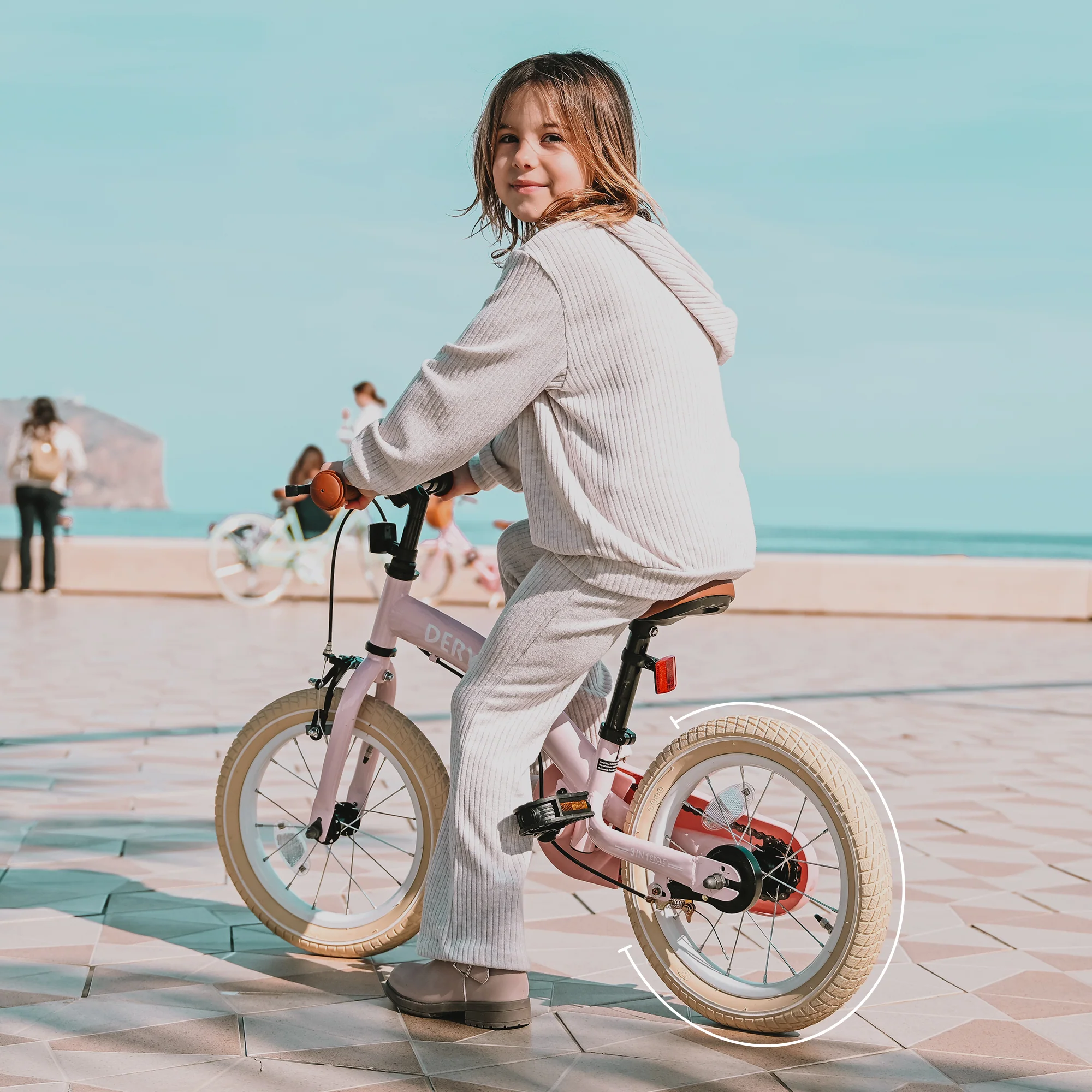 Bicicleta infantil de lujo 14 pulgadas - 3 en 1 - bicicleta de equilibrio - Rosa - Image 4