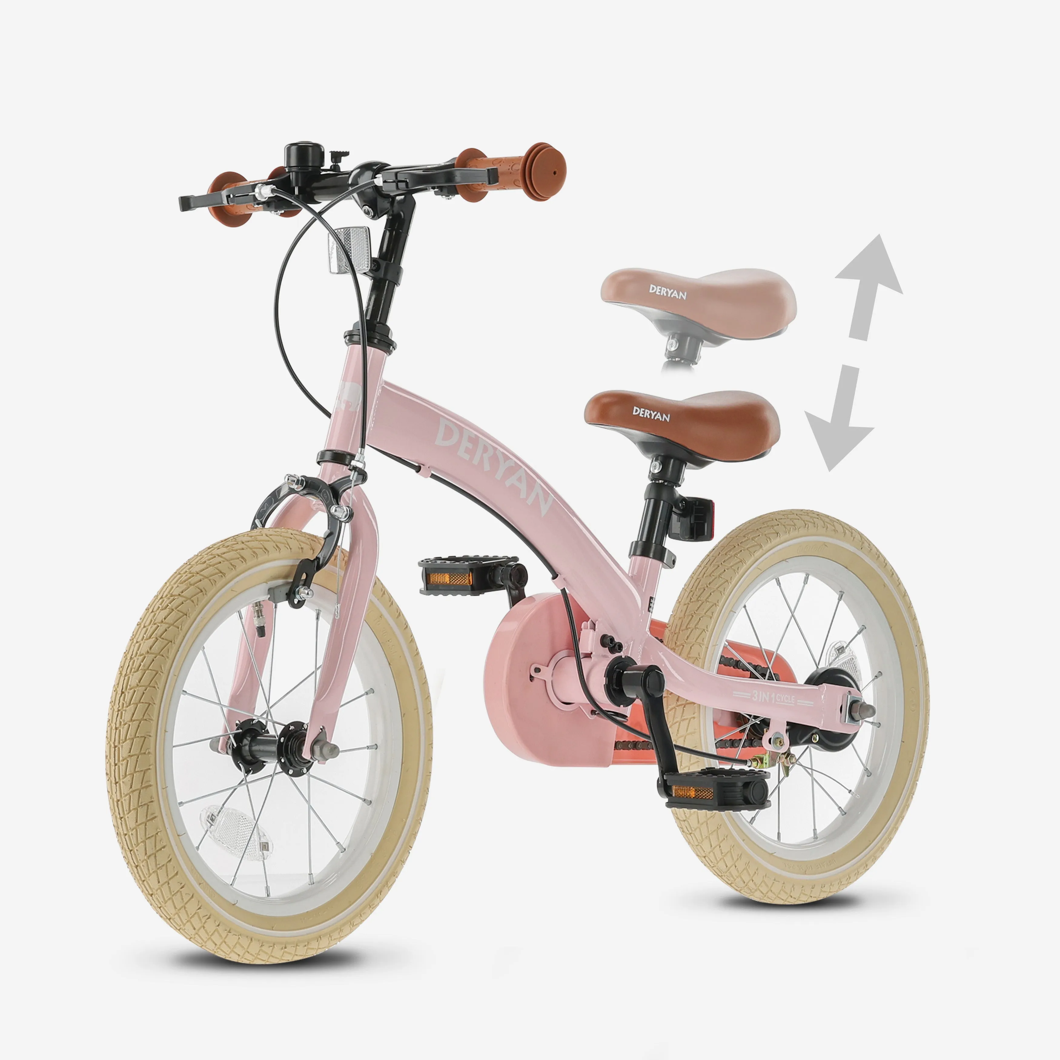 Bicicleta infantil de lujo 14 pulgadas - 3 en 1 - bicicleta de equilibrio - Rosa - Image 7